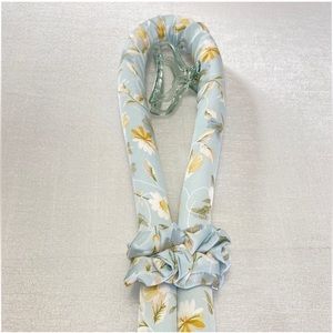 Heatless Hair Curler- Light Blue with Flowers